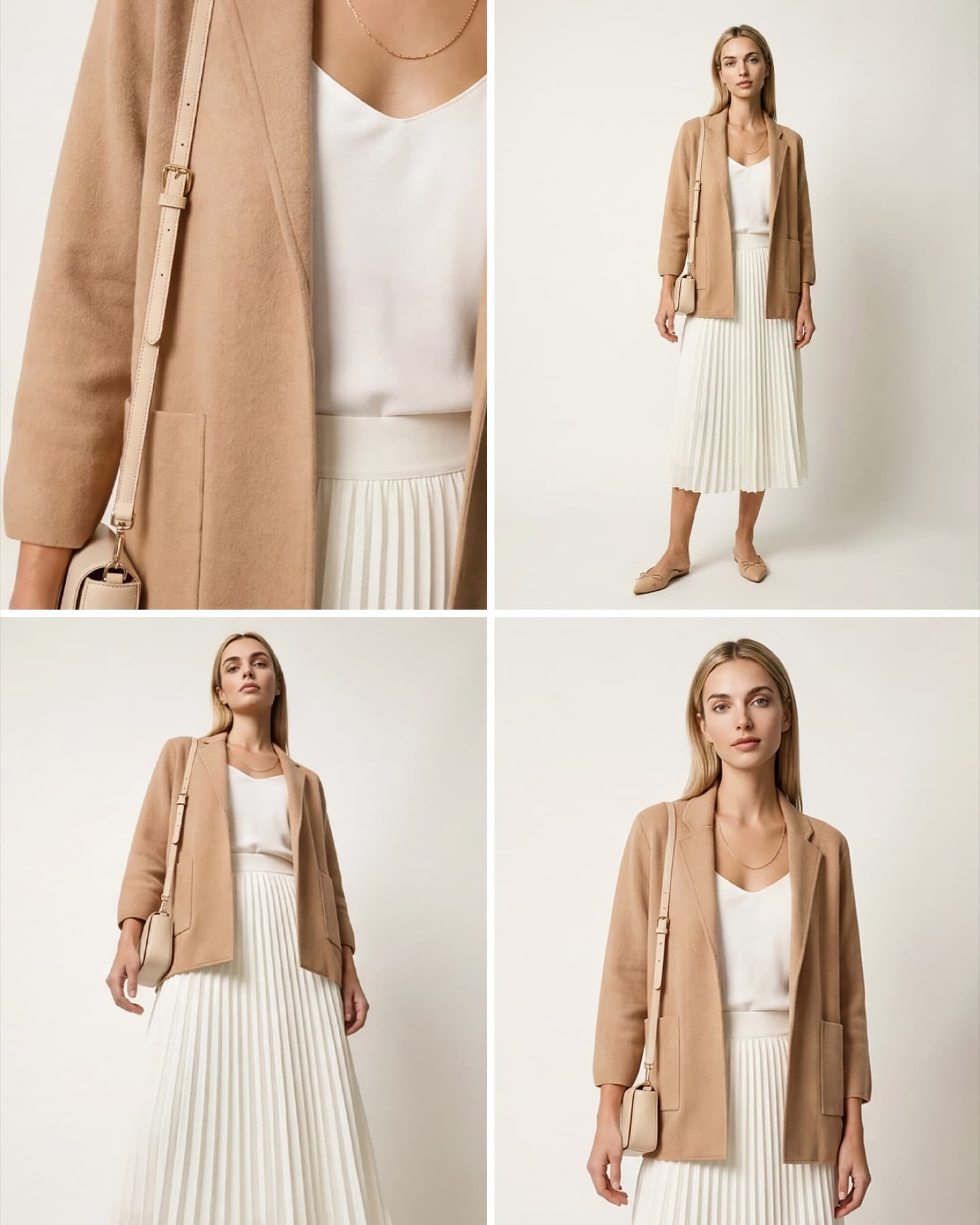 Camel and cream minimal lookbook frame, sophisticated